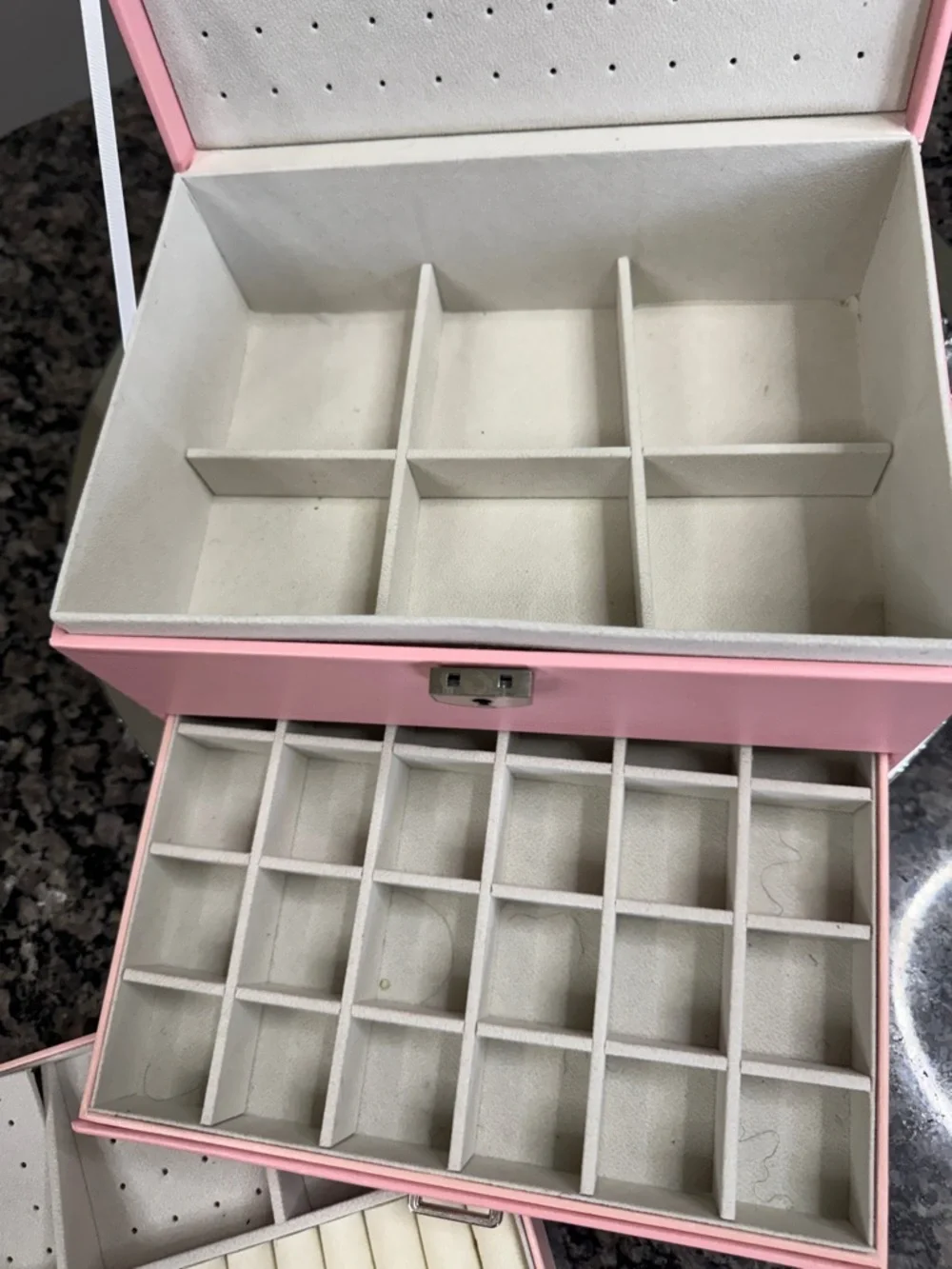 Pink Jewelry Box Storage Organizer - Elegant Jewelry Case